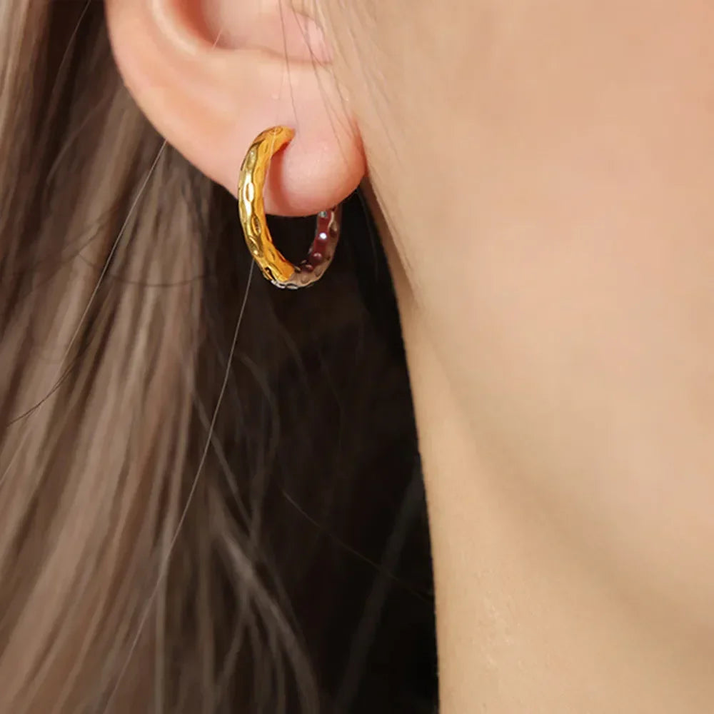 18K Gold-Plated Huggie Earrings - VAleG