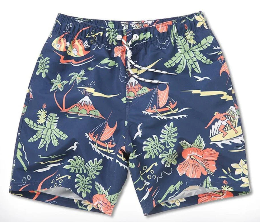Men's Swimwear Quick-drying Boxer Swim Shorts - VAleG