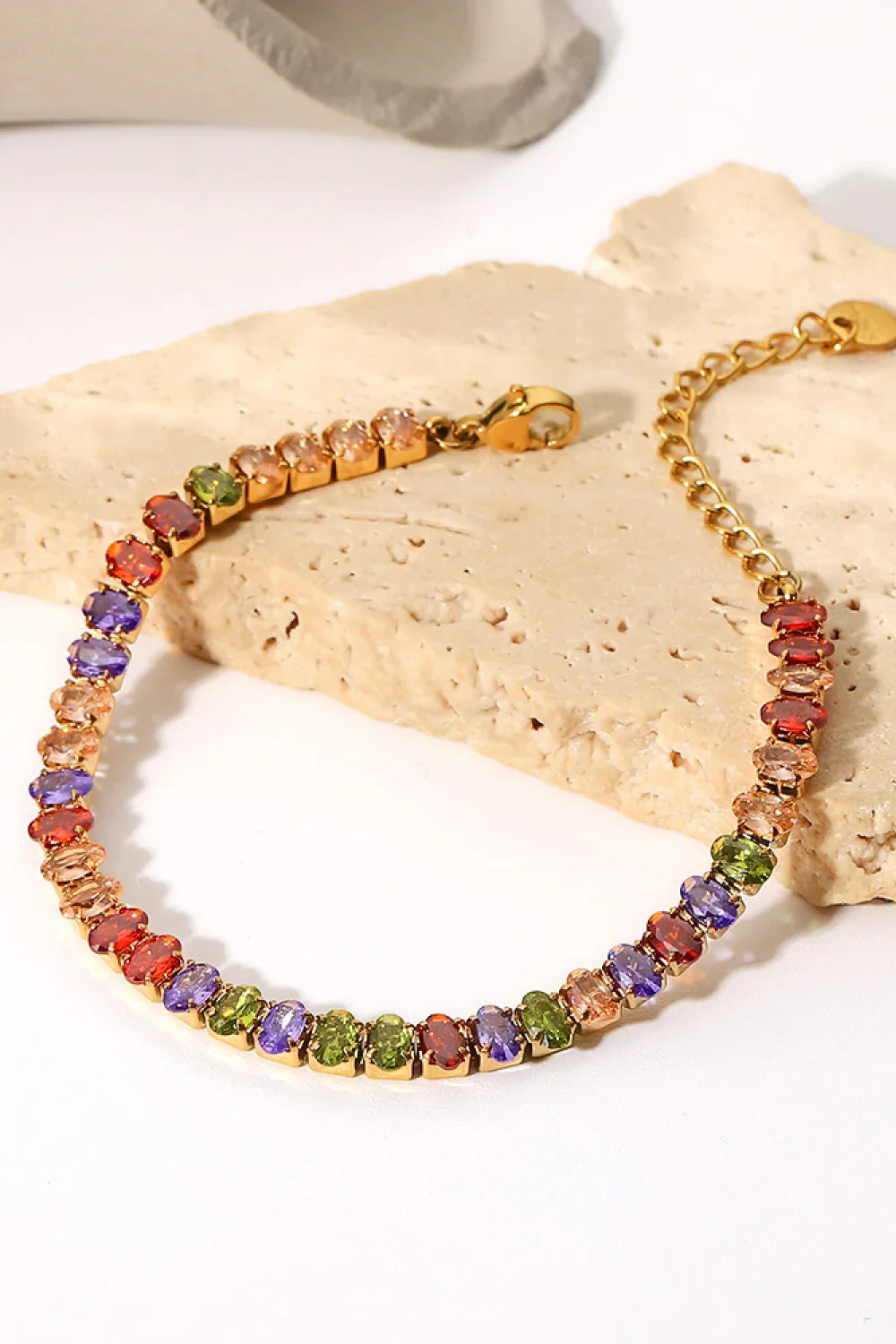 18K Gold Plated Multicolored Zircon Bracelet - VAleG