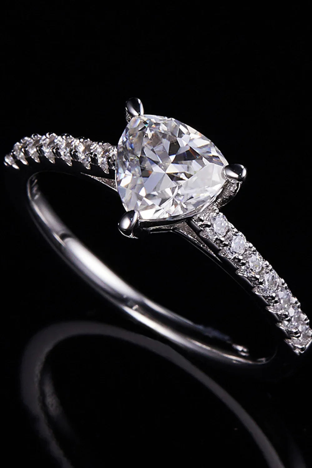 1 Carat Moissanite Triangle 925 Sterling Silver Ring - VAleG