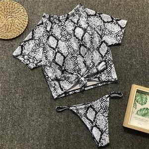 Knotted split swimsuit - VAleG