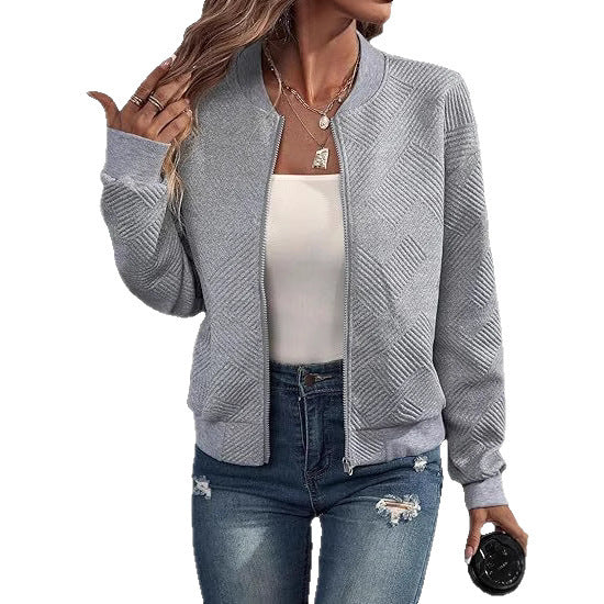 Zipper Pocket Comfort And Casual Women's Long Sleeve Jacket - VAleG