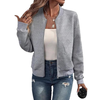 Zipper Pocket Comfort And Casual Women's Long Sleeve Jacket - VAleG