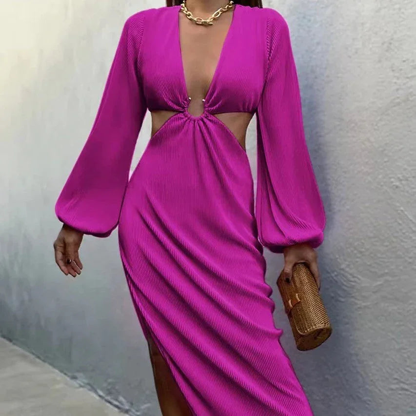 Autumn Fashion Pressed Pleated Waistless Women's Dresses - VAleG