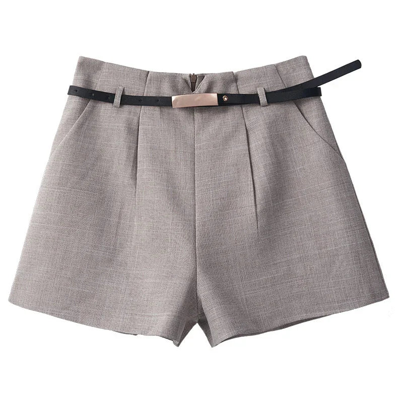 Women's Loose And Slim High Waist A-line Suit Shorts - VAleG