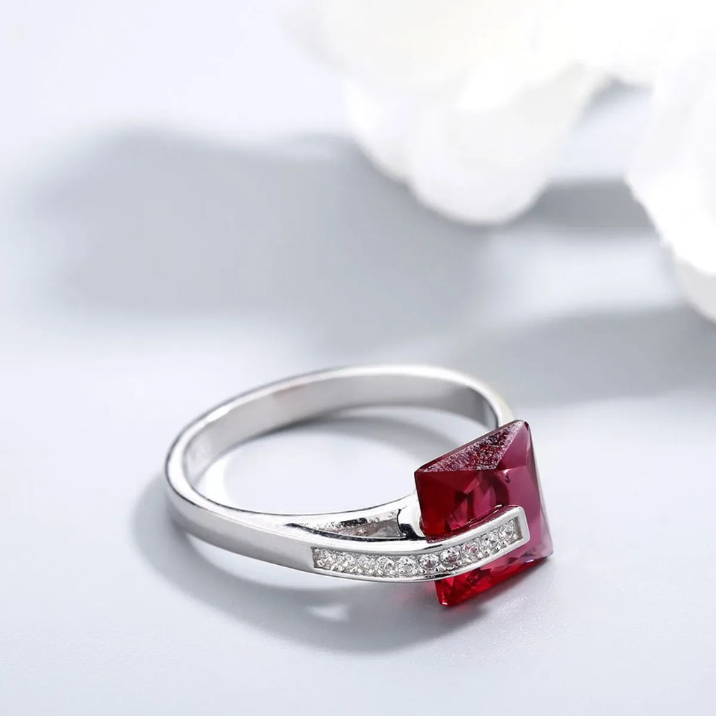 925 Sterling Silver Inlaid Zircon Ring - VAleG