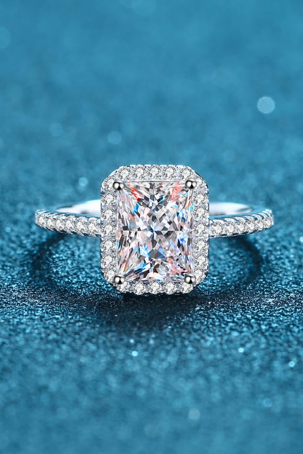 2 Carat Moissanite 925 Sterling Silver Halo Ring - VAleG