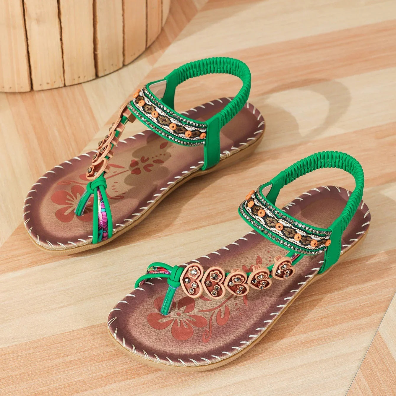 Women's Bohemian Stylish Beach Flat Sandals - VAleG