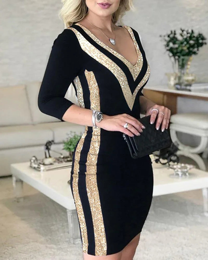 Sequin stitching dress - VAleG