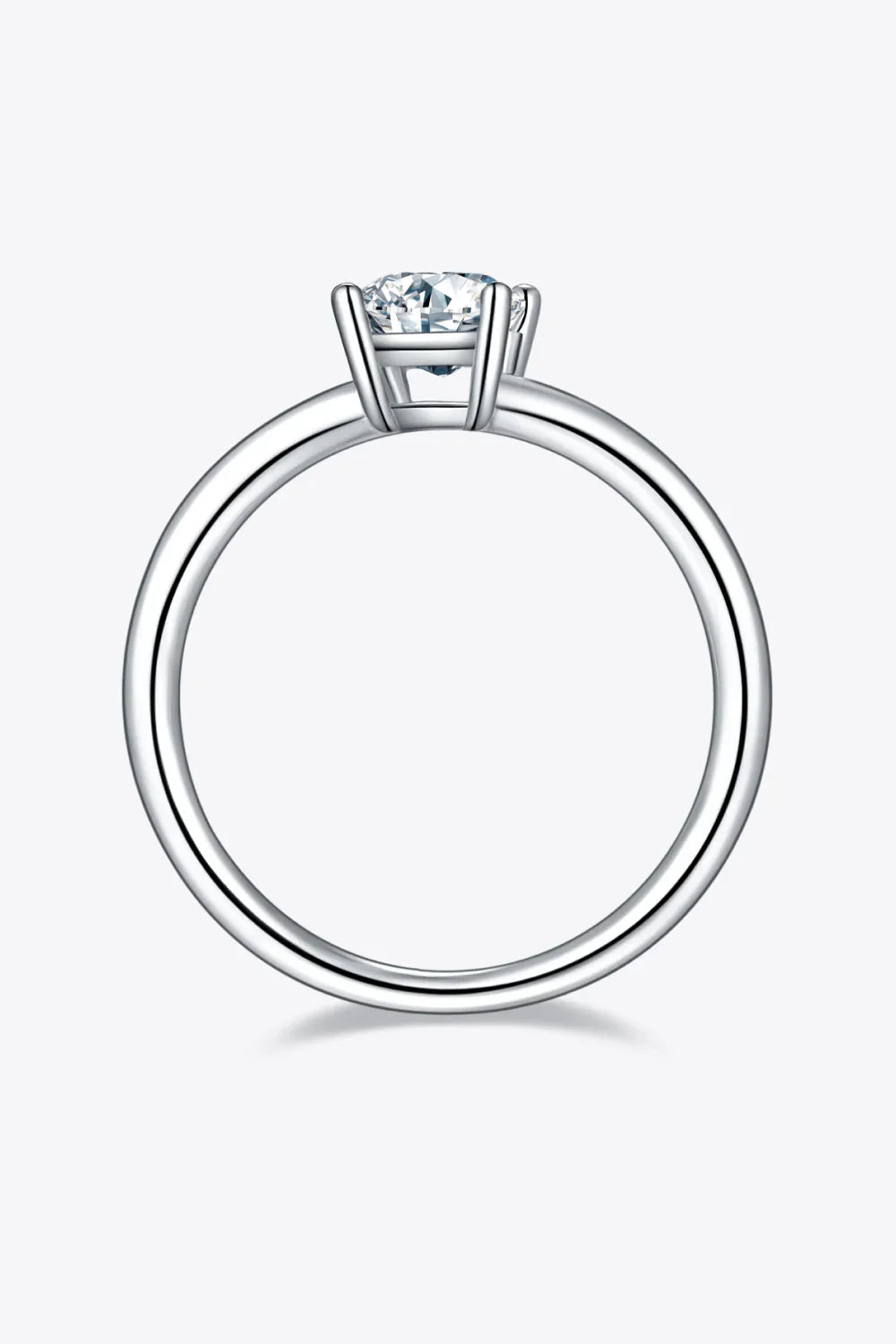 1 Carat Moissanite 925 Sterling Silver Solitaire Ring - VAleG