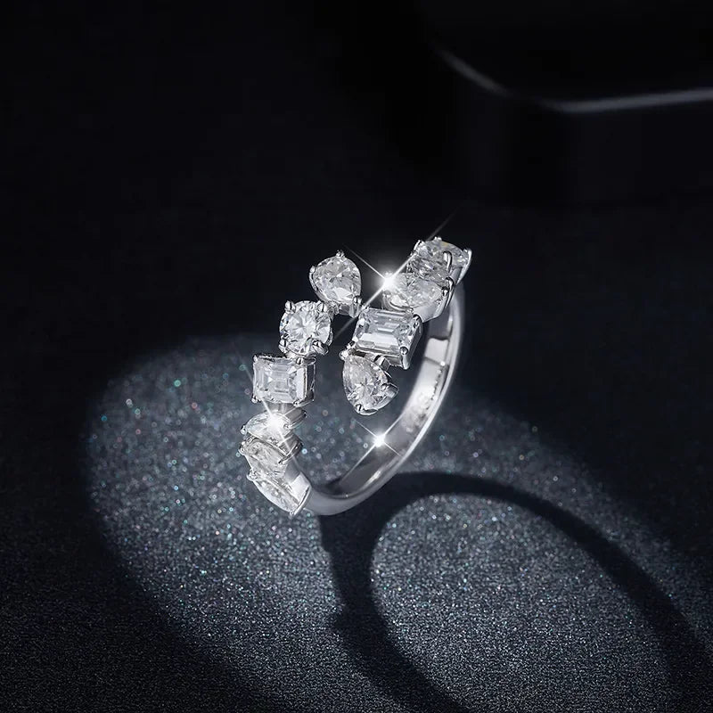 2.6 Carat Moissanite 925 Sterling Silver Bypass Ring - VAleG