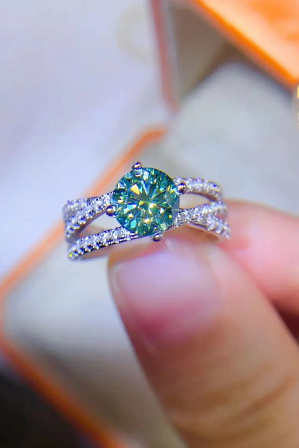 1 Carat Moissanite Contrast 925 Sterling Silver Ring - VAleG
