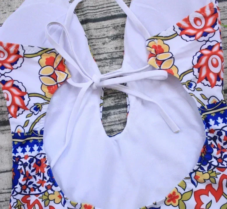 Printed lace-up swimsuit - VAleG