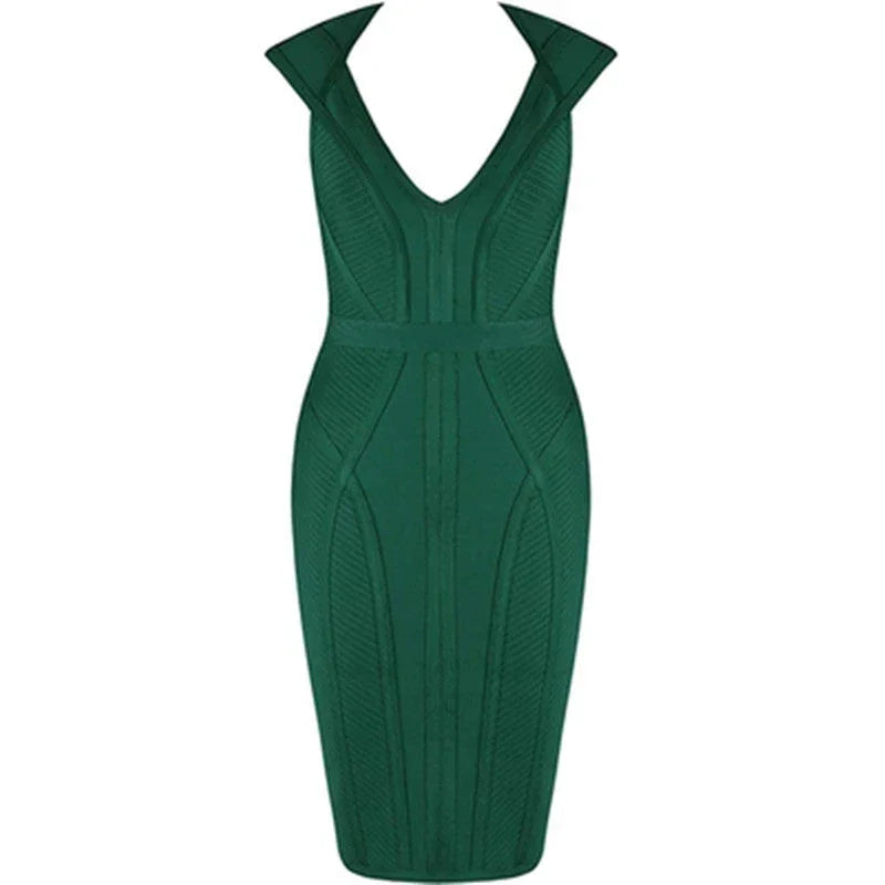 Bandage Dress Women Sexy Green Bodycon Evening dresses - VAleG