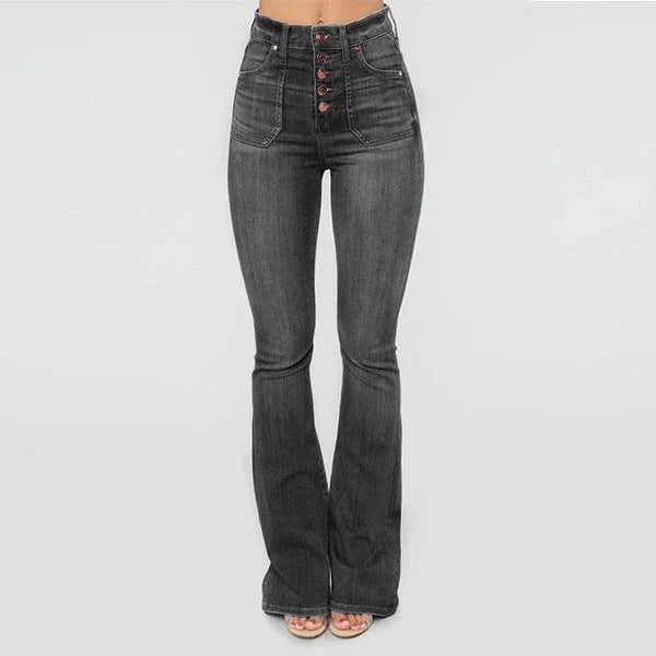 Simple High-waist Slim-fit And Thin-breasted Jeans - VAleG