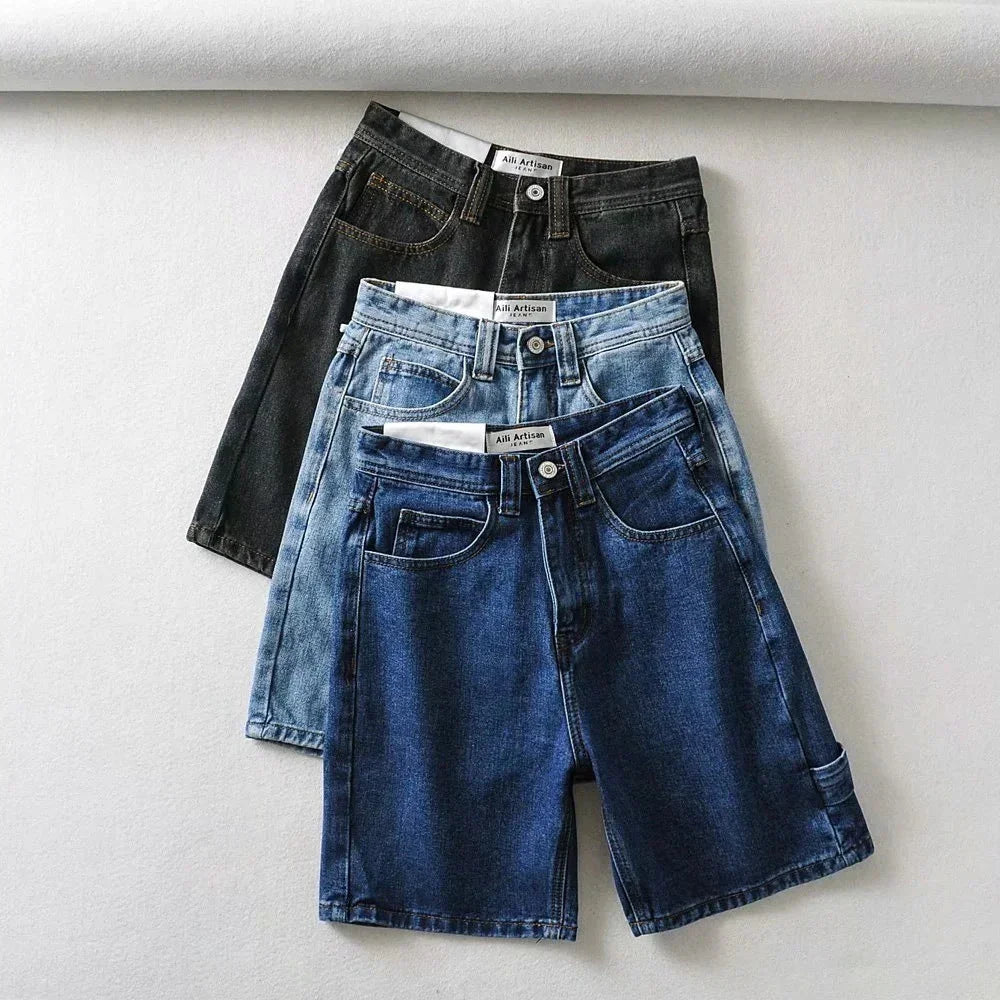 High Waist pant, Fashionable Tooling, Denim Pants - VAleG