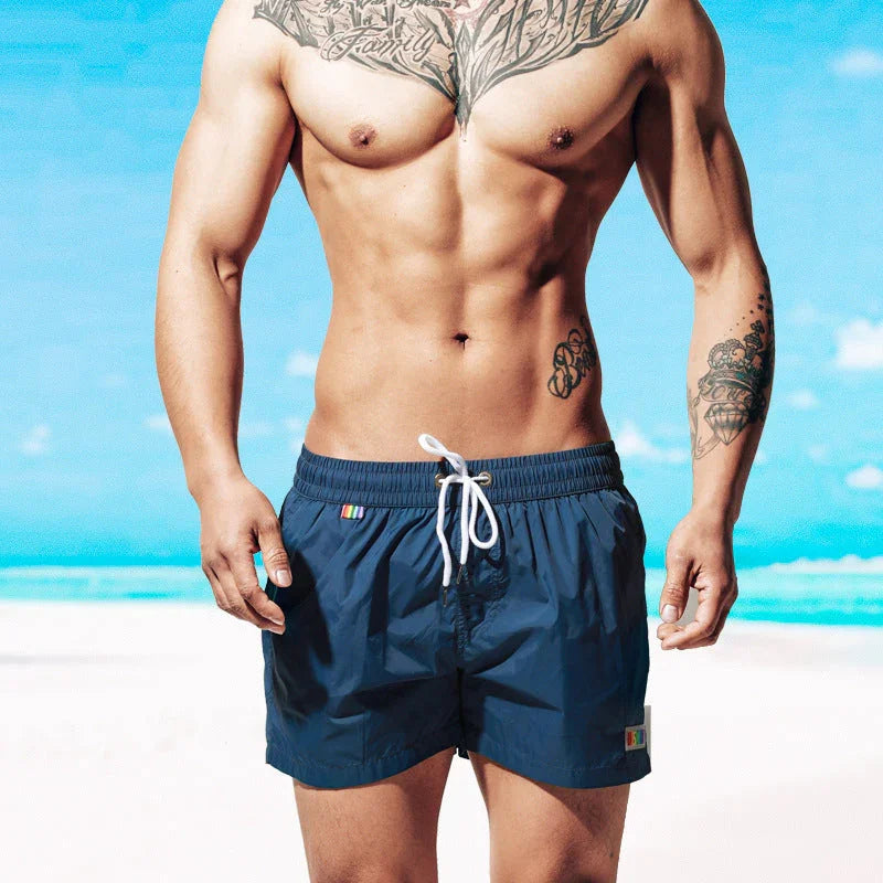 Beach Shorts Sports Loose Seaside Vacation Rainbow Swimming Shorts - VAleG