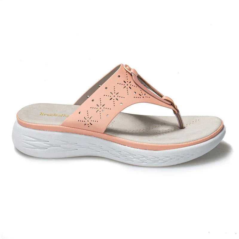 Flip-flops Women's Slope Heels Fashion Outer Wear Beach Flip Flops Beach Slippers - VAleG