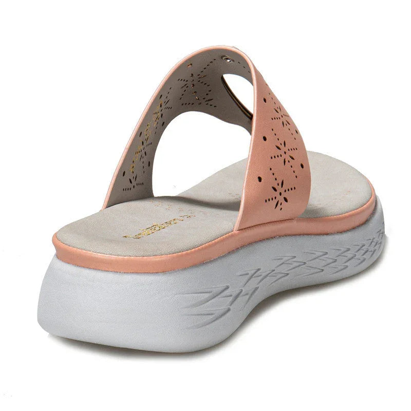 Flip-flops Women's Slope Heels Fashion Outer Wear Beach Flip Flops Beach Slippers - VAleG