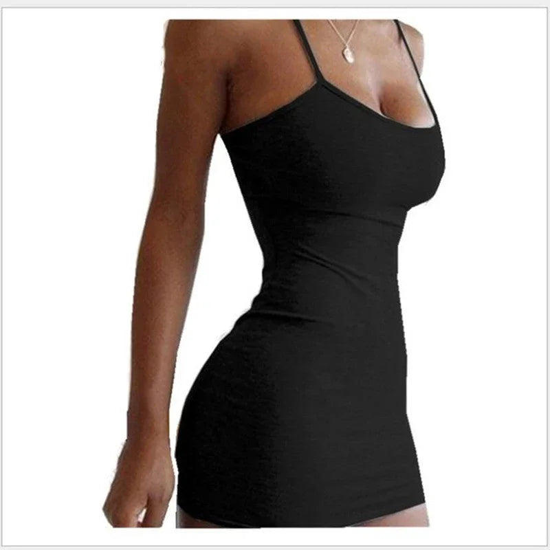 Pure Color Simple Hanging Neck Tight-fitting Hip Skirt - VAleG