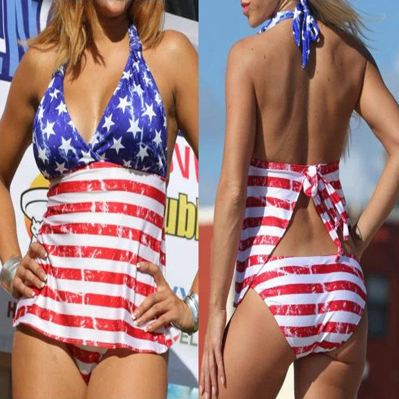 Flag print swimsuit - VAleG