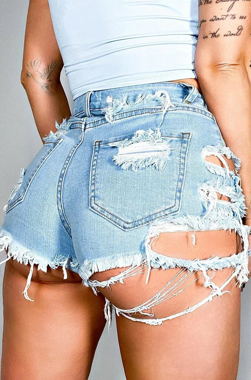 High Waist Fashion Casual Jeans Shorts Hot Pants - VAleG
