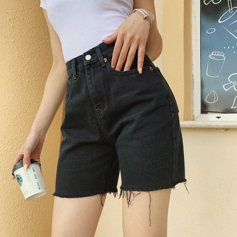 High Waist Five-point Simple Retro Slim Riding Pants - VAleG