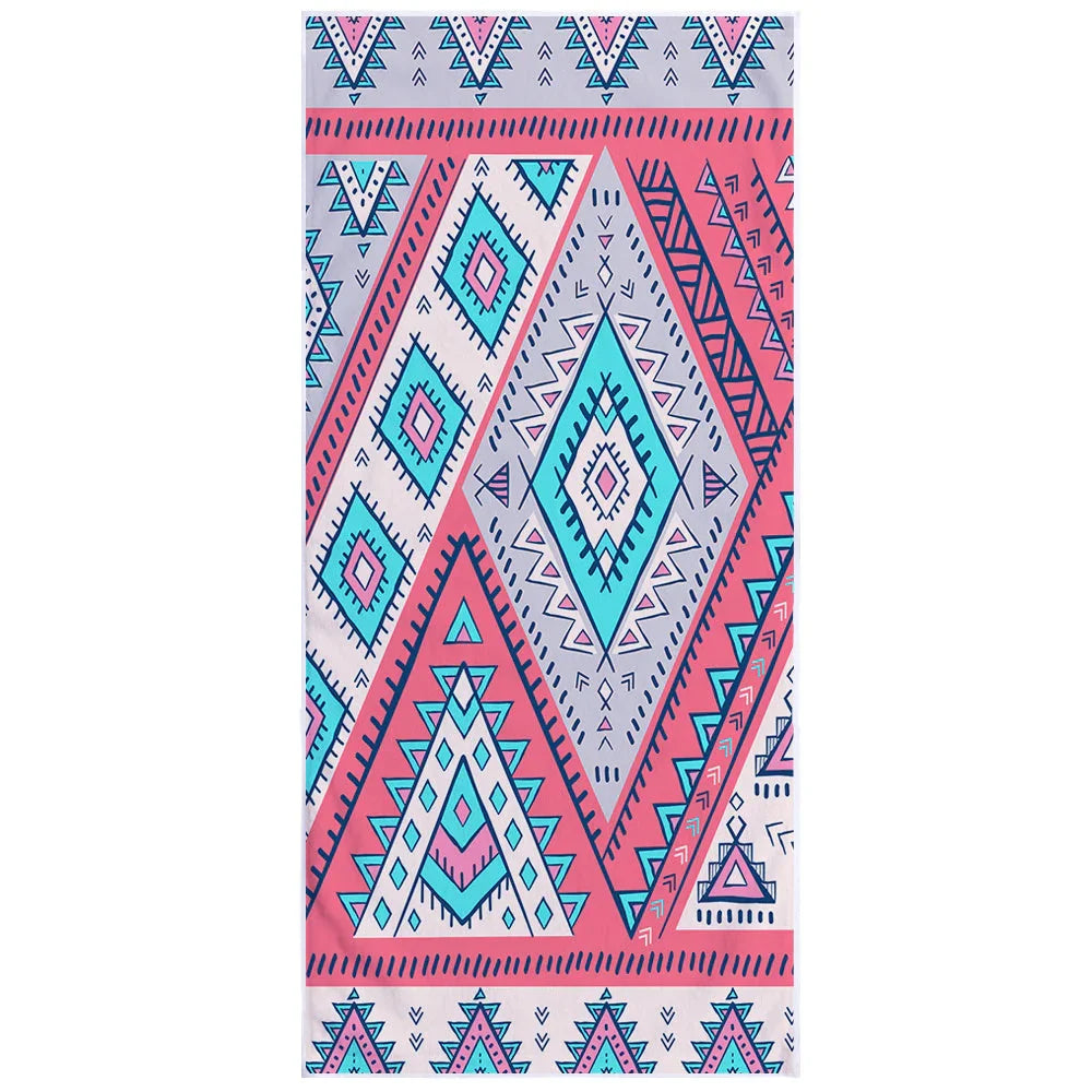 Microfiber Square Print Beach Towel - VAleG