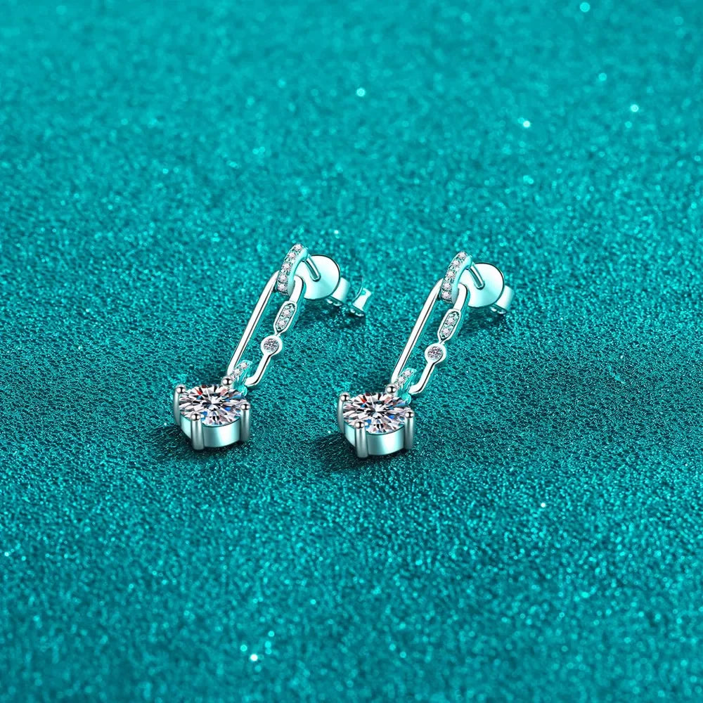 2 Carat Moissanite 925 Sterling Silver Earrings - VAleG