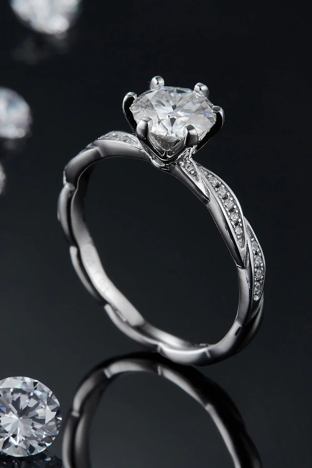 1 Carat Moissanite 925 Sterling Silver Ring - VAleG