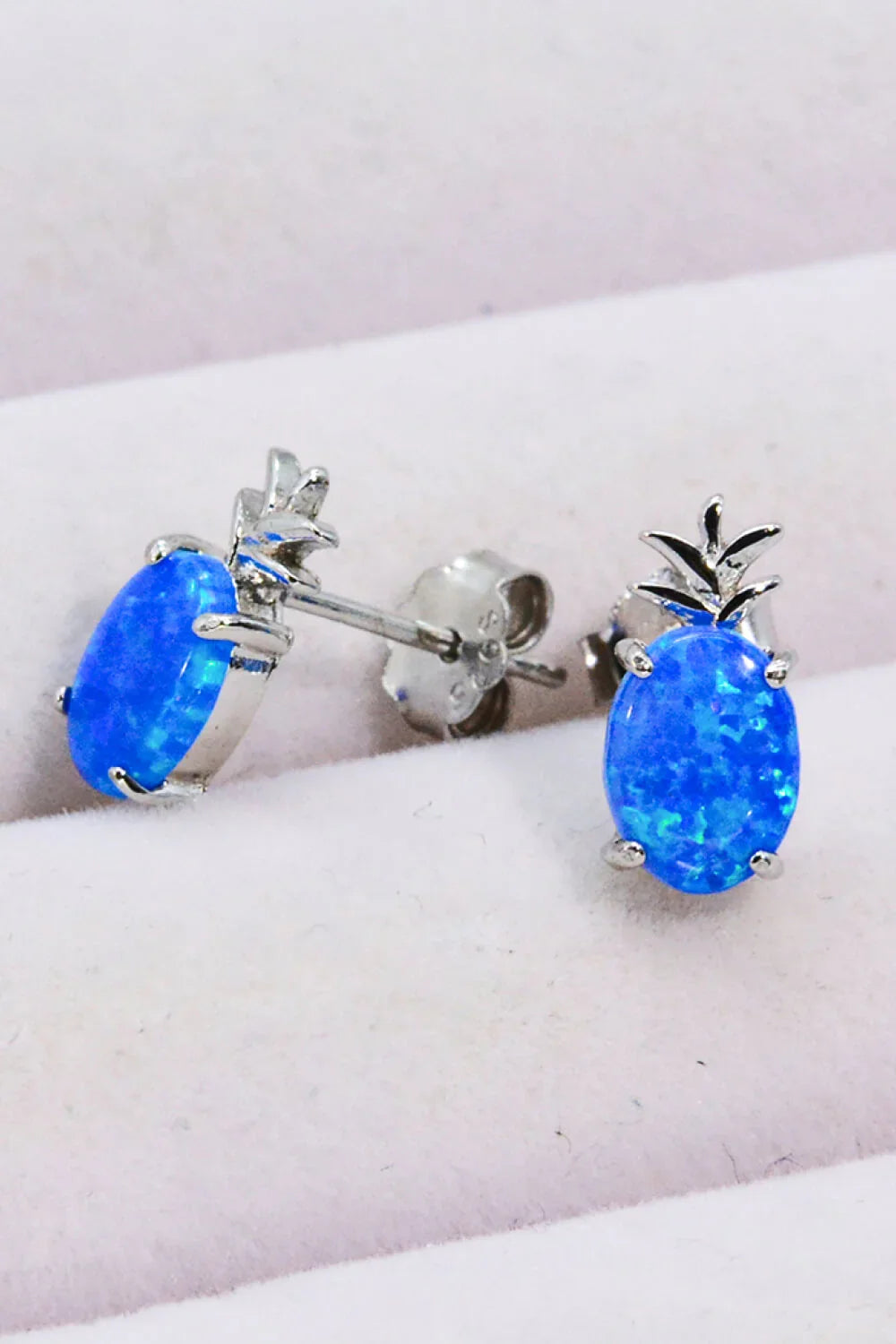 Opal Pineapple Platinum-Plated Earrings - VAleG