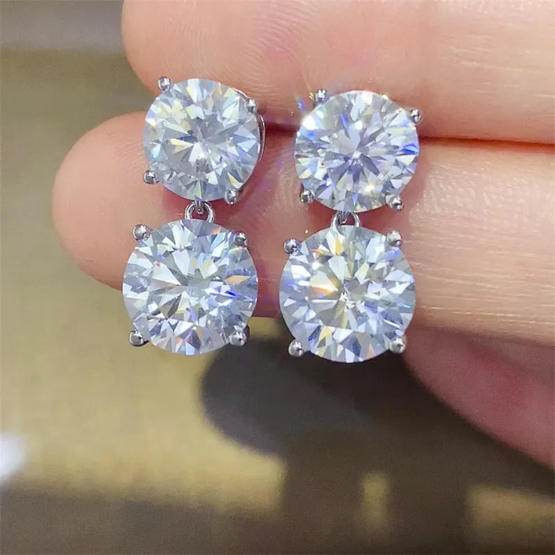 10 Carat Moissanite 925 Sterling Silver Earrings - VAleG