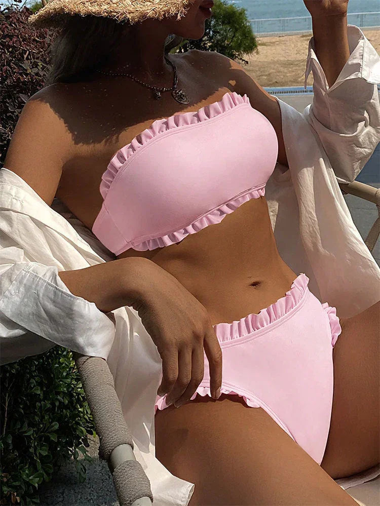 Women's Tube Top Split Swimsuit Beach - VAleG