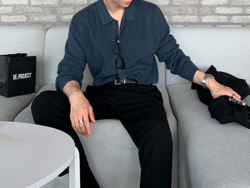 Cardigan Colletto Polo Uomo Old Money - Bottoni Elegante