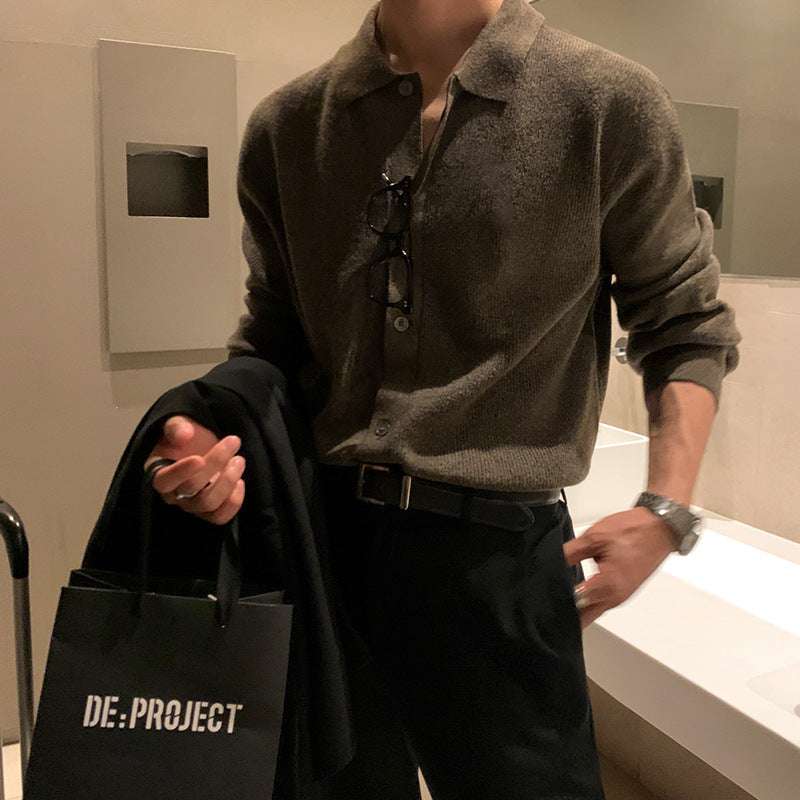 Cardigan Colletto Polo Uomo Old Money - Bottoni Elegante