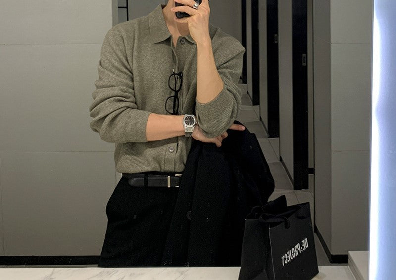 Cardigan Colletto Polo Uomo Old Money - Bottoni Elegante