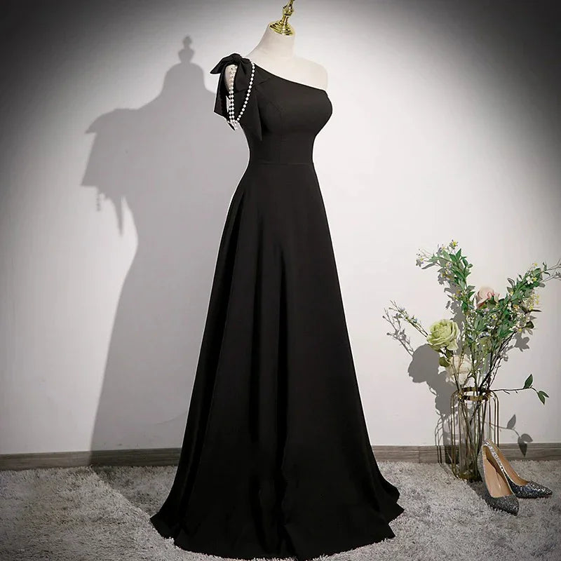 Simple Banquet Host French Piano Playing Vocal Music Art Test Violin Fashion Dress - VAleG