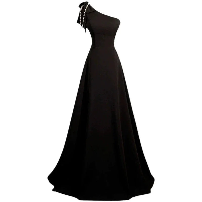 Simple Banquet Host French Piano Playing Vocal Music Art Test Violin Fashion Dress - VAleG