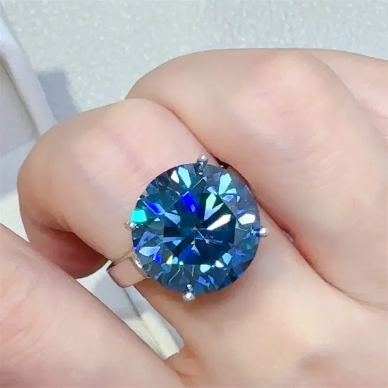10 Carat 925 Sterling Silver Moissanite Ring - VAleG