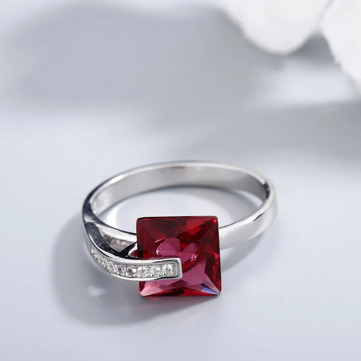 925 Sterling Silver Inlaid Zircon Ring - VAleG