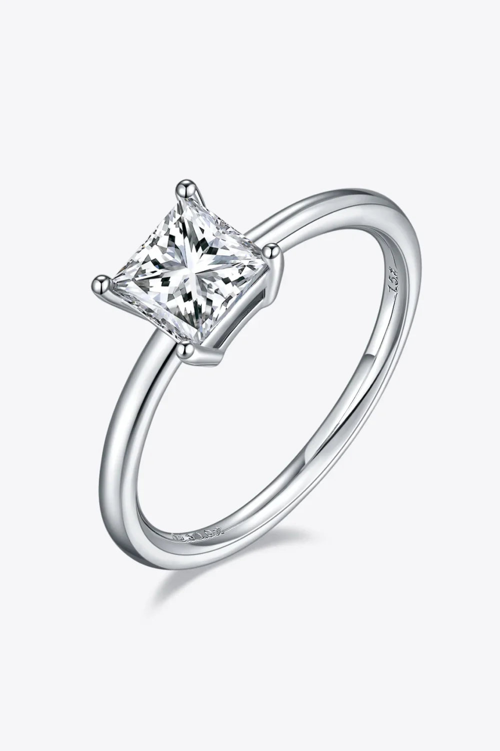 1 Carat Moissanite 925 Sterling Silver Solitaire Ring - VAleG