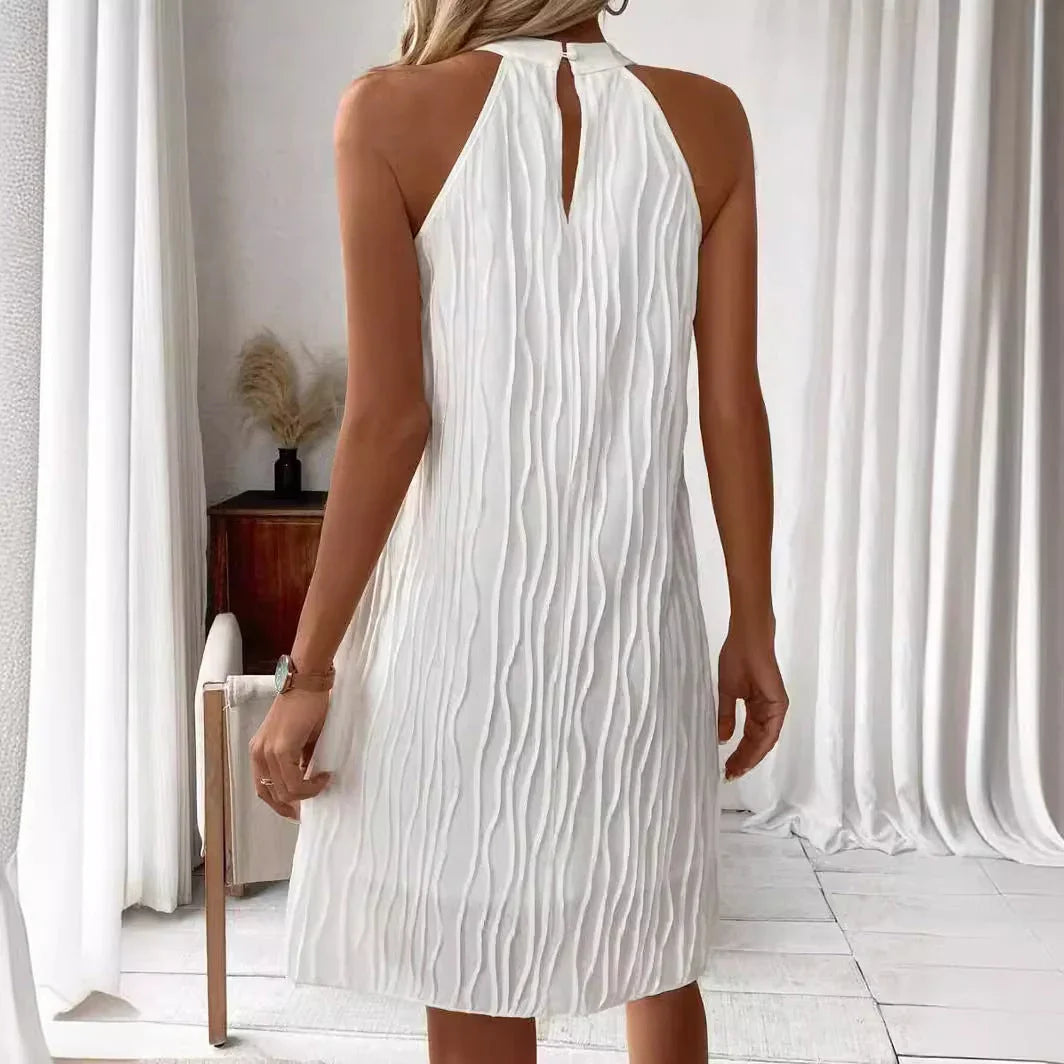 Fashion Dresses For Women Pure Color Halter Backless Dress - VAleG
