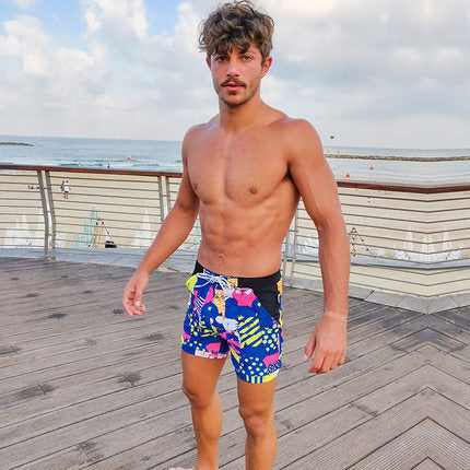 Men's Swimsuit Boxer Cut Sexy Swimwear Swimming Bikini Briefs - VAleG