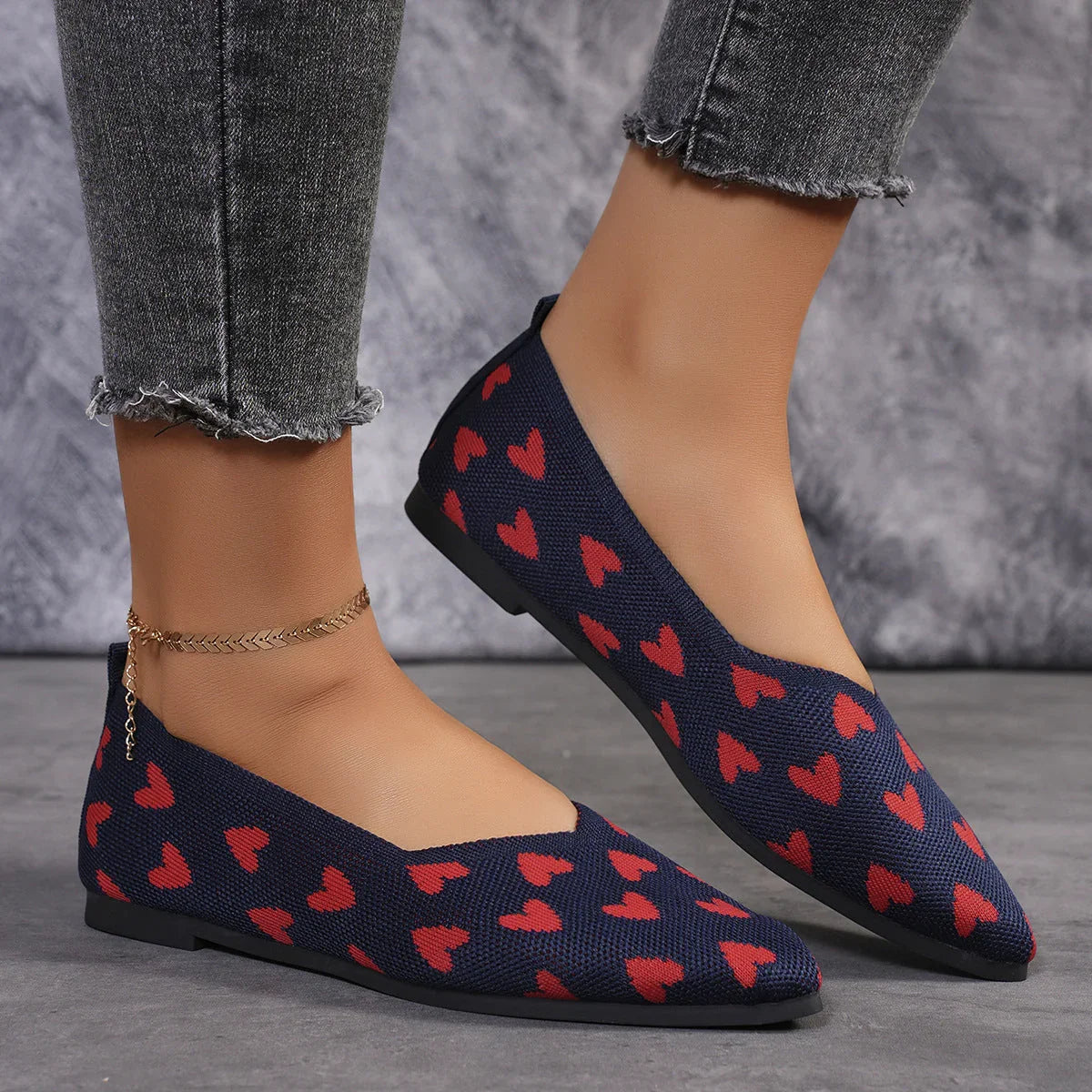Flat Casual Shoes Light Knit Women's Shoes - VAleG