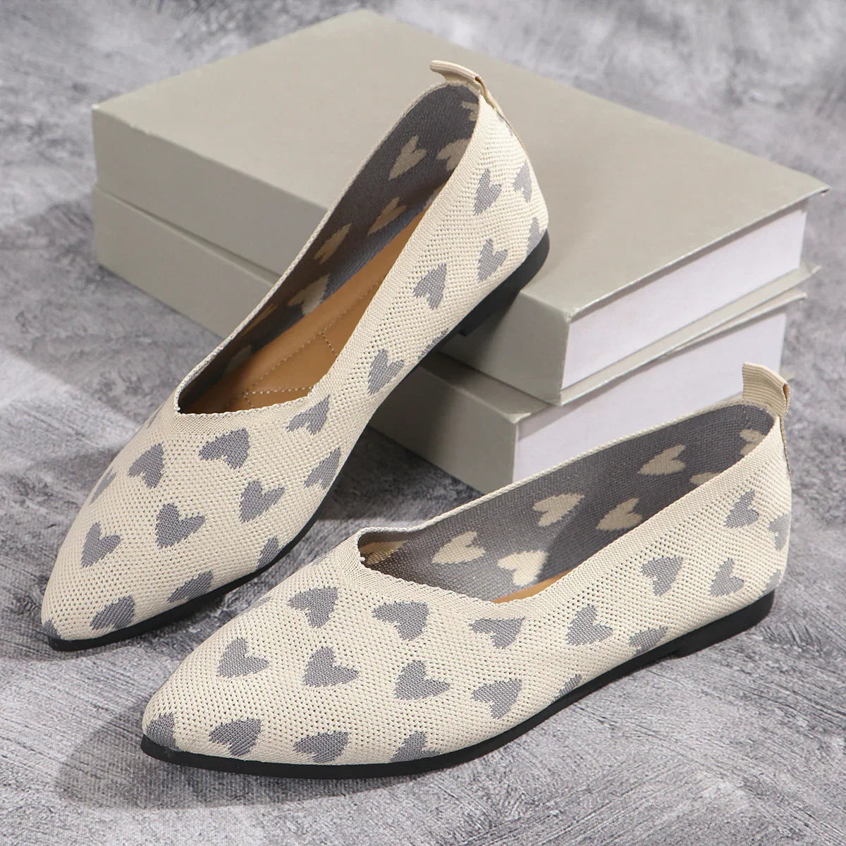 Flat Casual Shoes Light Knit Women's Shoes - VAleG