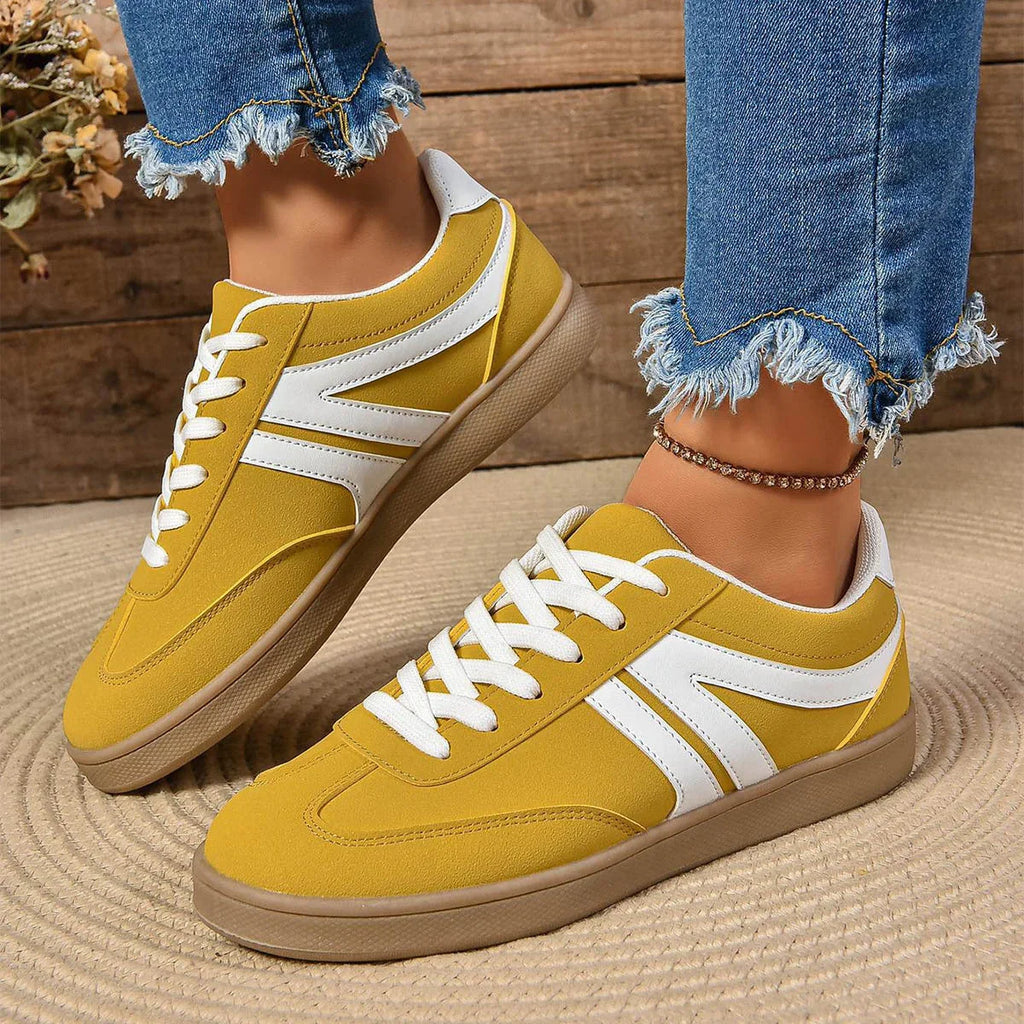Lace-up Round Toe Flats Shoes Fashion Sports Slip On Casual Shoes For Women - VAleG