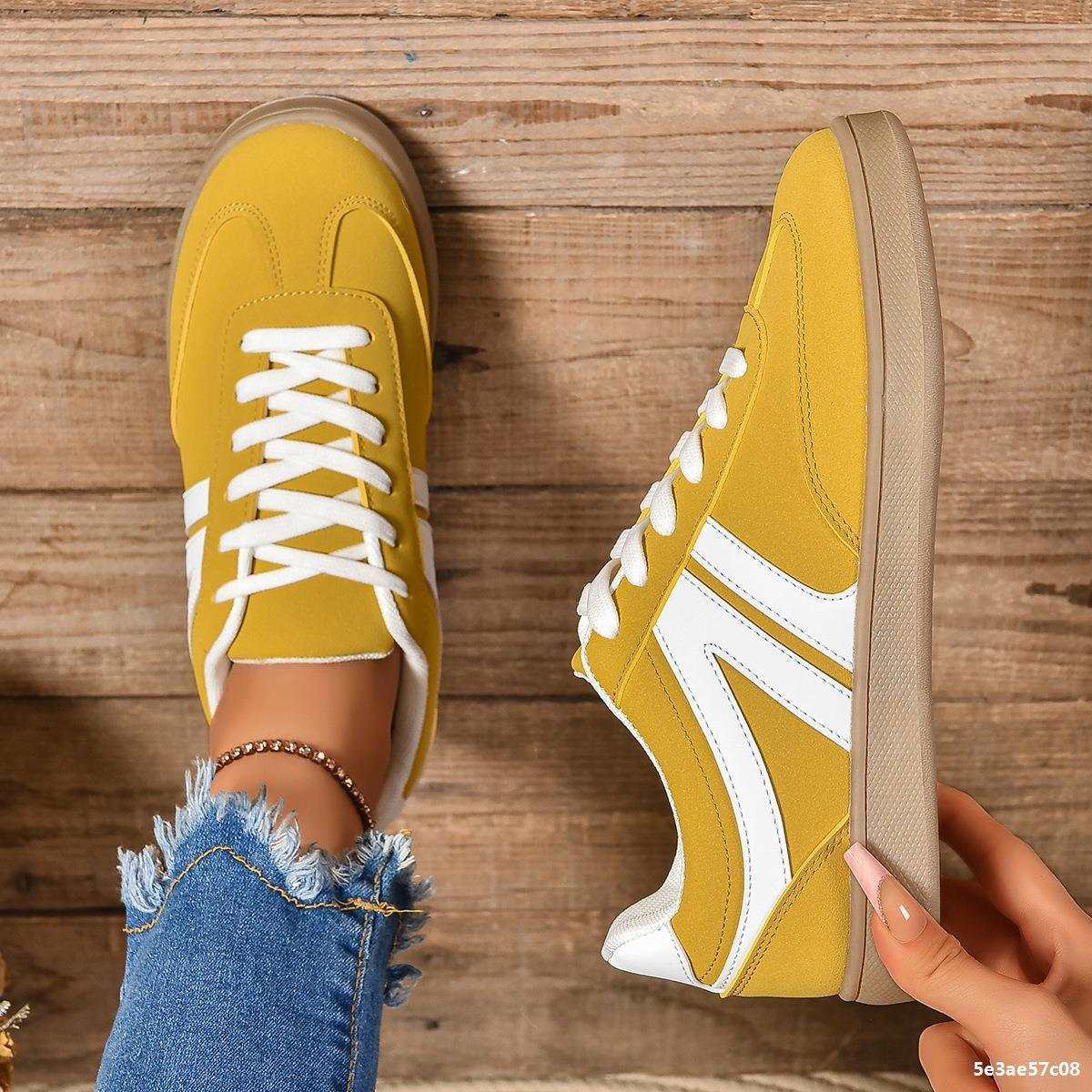 Lace-up Round Toe Flats Shoes Fashion Sports Slip On Casual Shoes For Women - VAleG
