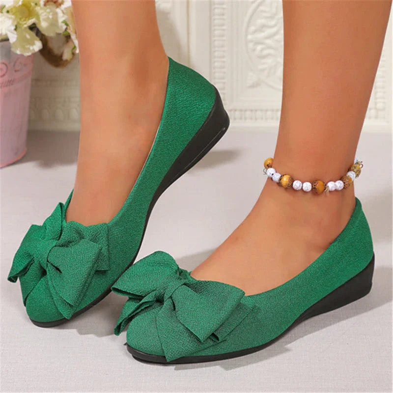 New Bowknot Flats Shoes Fashion Casual Round Toe Slip-on Shoes Loafers For Women - VAleG