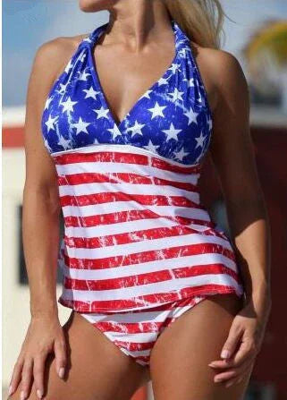 Flag print swimsuit - VAleG