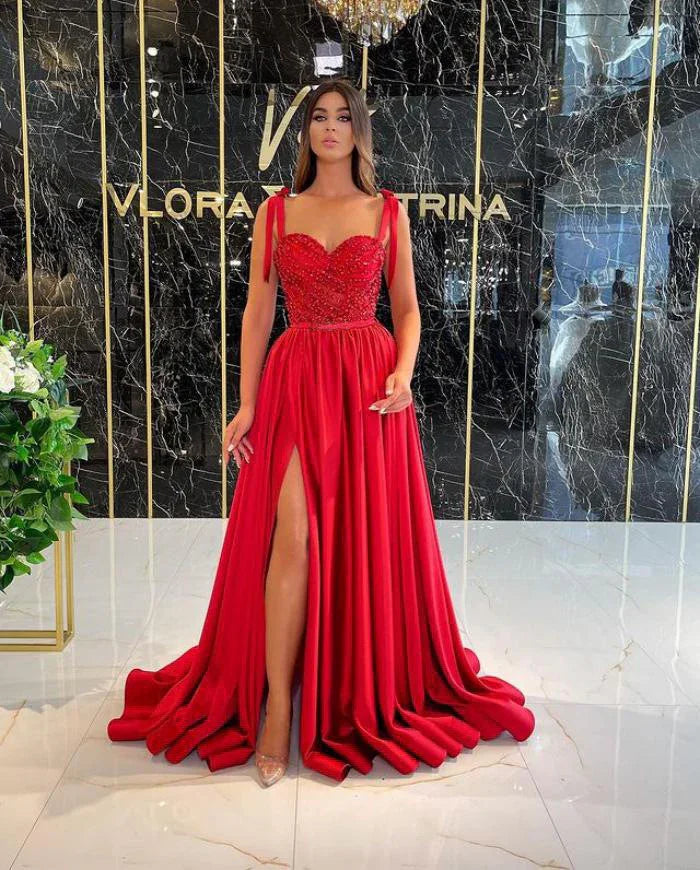 Women's Temperament Long Banquet Evening Dress Suspenders Sequined Large Skirt - VAleG